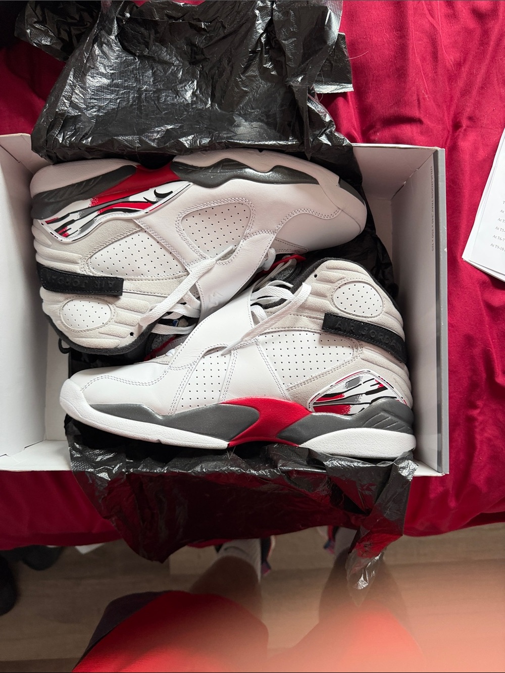Jordan White Gray Red Retro Basketball Sneakers